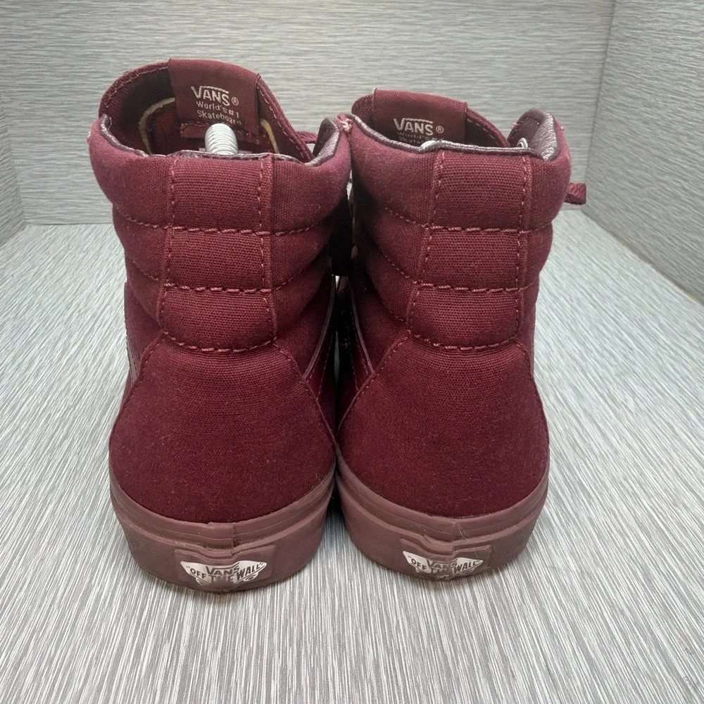 Vans Sk8-Hi Burgundy High Top Sneakers Men's‎ 8.5 Skate Shoes